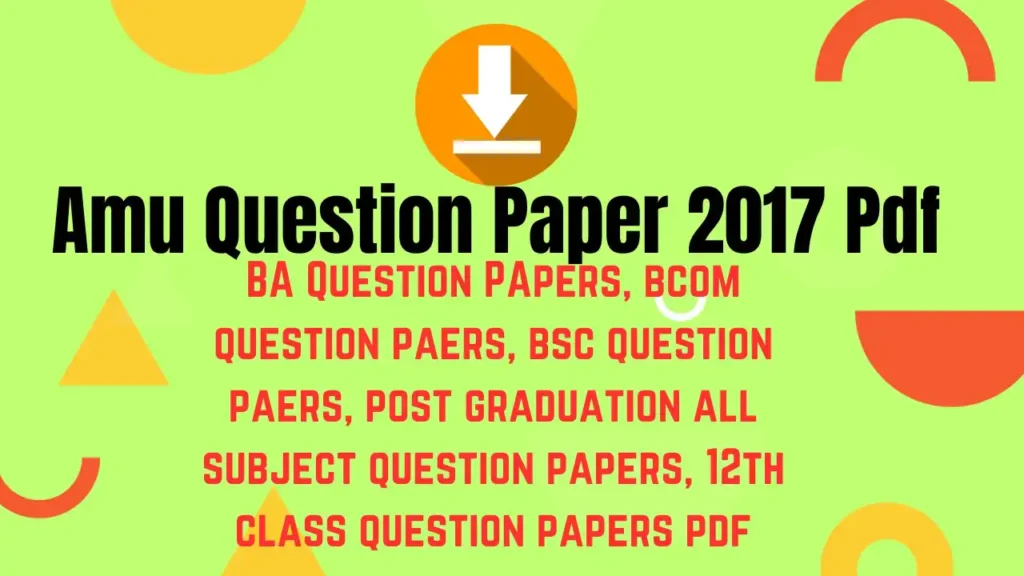 Amu Question Paper 2017 Pdf