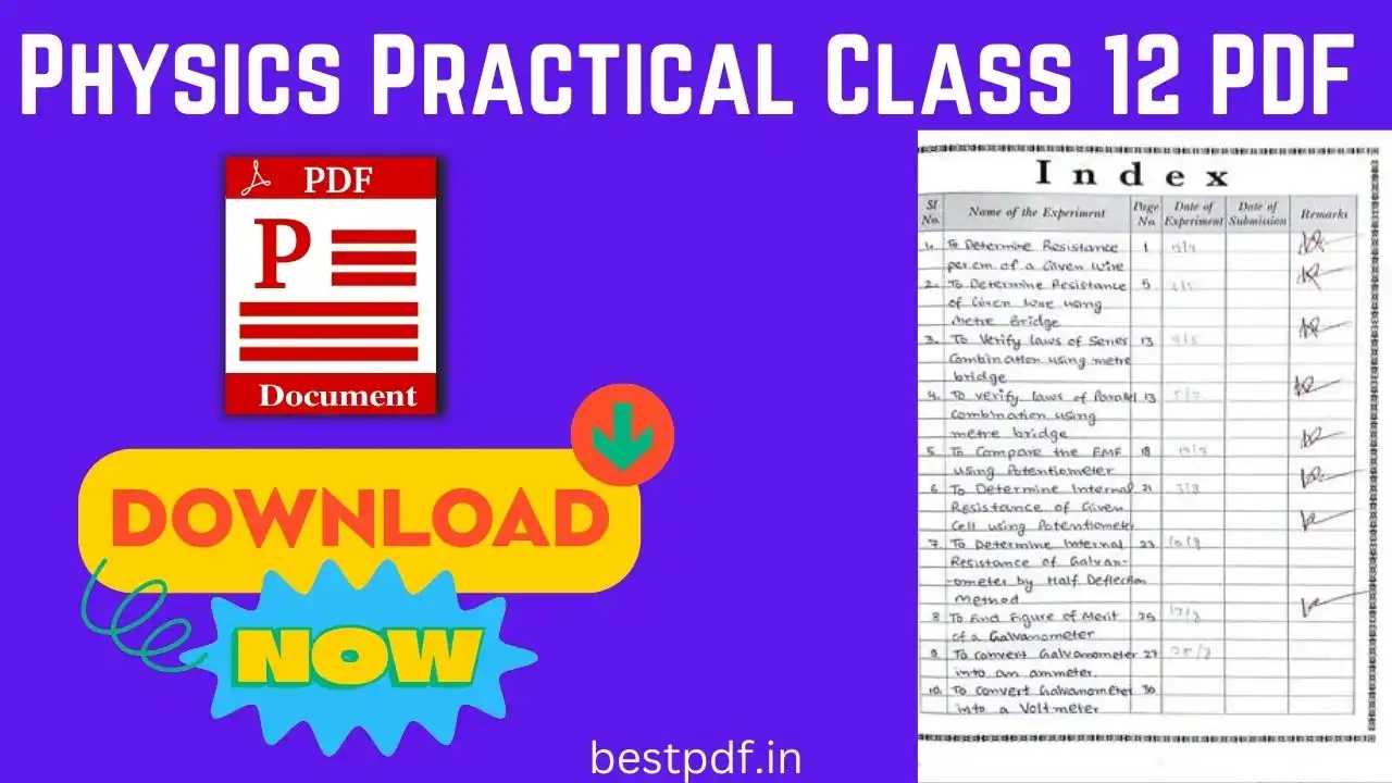 Physics Practical Class 12 PDF Download